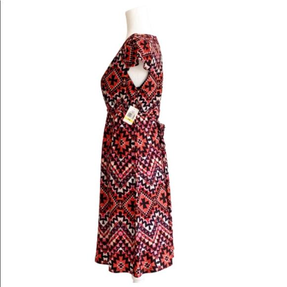 JohnPaulRichard Dress Petite Chevron Multicolored Cap Sleeve Casual Dress MP NEW - Picture 4 of 14